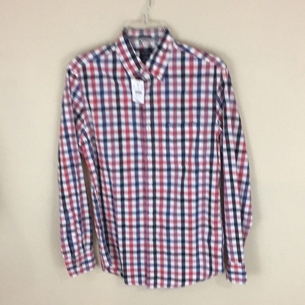 J Crew Factory Plaid Classic Flex Washed Button Down Shirt Small NWT